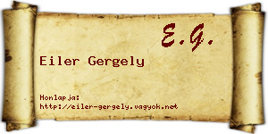 Eiler Gergely névjegykártya